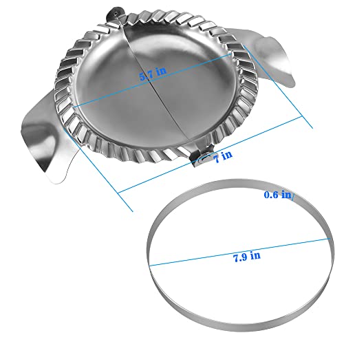 PAMISO Extra Large Empanada Maker, 7 inch Empanada Seal with Dough Cutter Circle, Stainless Steel Empanada Maker Press, Pastry Tools, Pocket Pie