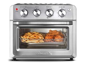 gourmia toaster oven air fryer combo 7-in-1 cooking functions 1550 watt air fryer oven 19.8l capacity air fryer accessories included convection toaster oven rack, air fryer basket gtf7580