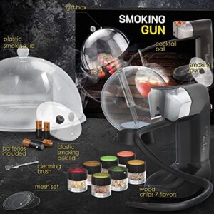 Smoking Gun Wood Smoke Infuser - Premium Kit, 14 PCS, Smoker Machine with Accessories and Wood Chips - Cold Smoke for Food and Drinks - Gift for Man