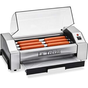 la trevitt hot dog roller- sausage grill cooker machine- 6 hot dog capacity – commercial and household hot dog machine for family use