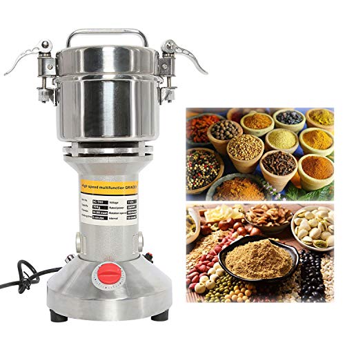 HYDDNice 700g Grain Mill Grinder 2500w 50-300 Mesh 36000RPM High Speed Electric Stainless Steel Grinder Spice Herb Cereals Corn Flour Powder Machine Commercial Grade