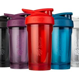 BlenderBottle Strada Shaker Cup Perfect for Protein Shakes and Pre Workout, 24-Ounce, Red