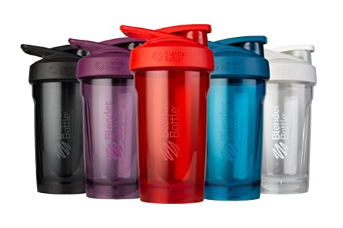 BlenderBottle Strada Shaker Cup Perfect for Protein Shakes and Pre Workout, 24-Ounce, Red