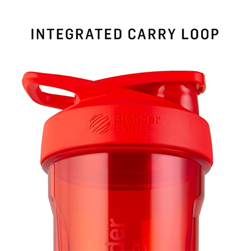 BlenderBottle Strada Shaker Cup Perfect for Protein Shakes and Pre Workout, 24-Ounce, Red