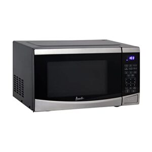avanti mt09v3s microwave oven 900-watts compact with 10 power levels and 6 pre cooking settings, speed defrost, electronic control panel and glass turntable, 0.9 cubic feet, stainless steel