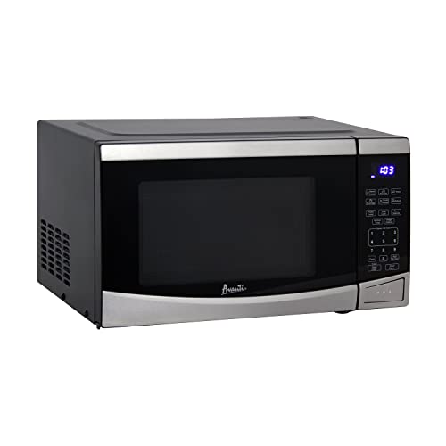 Avanti MT09V3S Microwave Oven 900-Watts Compact with 10 Power Levels and 6 Pre Cooking Settings, Speed Defrost, Electronic Control Panel and Glass Turntable, 0.9 cubic feet, Stainless Steel