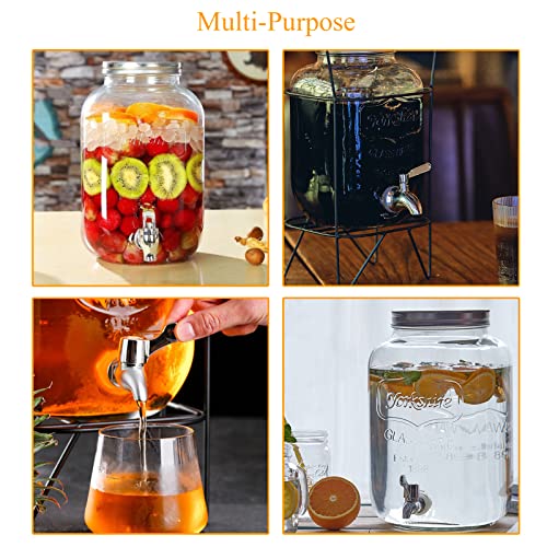 1 Gallon Cold Brew Coffee Maker,Cold Brew Pitcher & Tea Infuser With Stainless Steel Spigot And Filter,Large Glass Drink Beverage Dispenser 100% Leak-Proof And Drip-Free Iced Coffee Maker