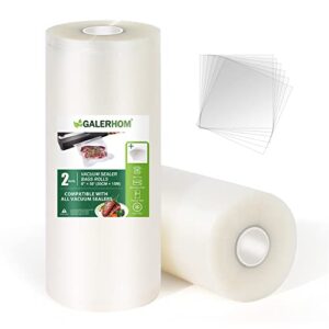 Vacuum Sealer Bags, 2 Pack 8"x50' Food Vacuum Bags Rolls BPA FREE Heavy Duty Vacuum Seal Bags