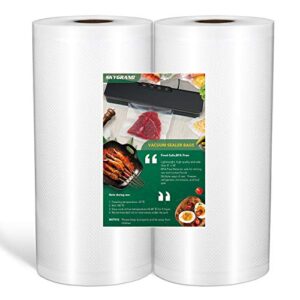 food grade material 8″x50 feet rolls 2 pack vacuum sealer bags for food saver, seal a meal, weston. commercial grade, bpa free, meal prep or sous vide