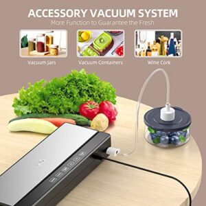 Vacuum Sealer Machine for Food Saver, Full Automatic Food Sealer With Built-in Cutter &Vacuum Sealers Bags, Food Preservation Dry/Moist/External Vacuum System Modes for All Saving Needs Starter Kit