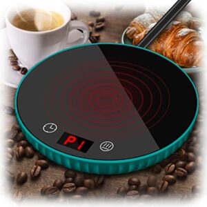 julypanny 8h auto shut off 1-12h timer candle warmer coffee mug warmer, cup warmer for desk with 2 temperature control settings 122/140℉ candle warmer plate heating coffee tea candle