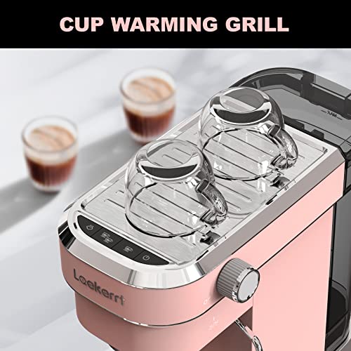 Laekerrt Espresso Machine 20 Bar Espresso Maker CMEP01 with Milk Frother Steam Wand, Professional Expresso Machine for Cappuccino and Latte (Pink) Gift for Coffee Lovers, Girl Friend, Daughter, Mom