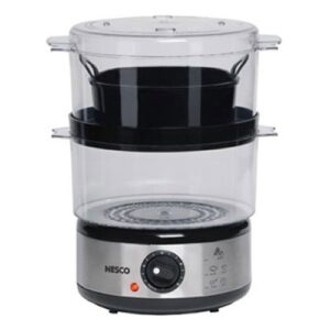 nesco st-25f, food steamer, 5 quart, 400 watts, black/clear