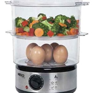 Nesco ST-25F, Food Steamer, 5 quart, 400 watts, Black/Clear