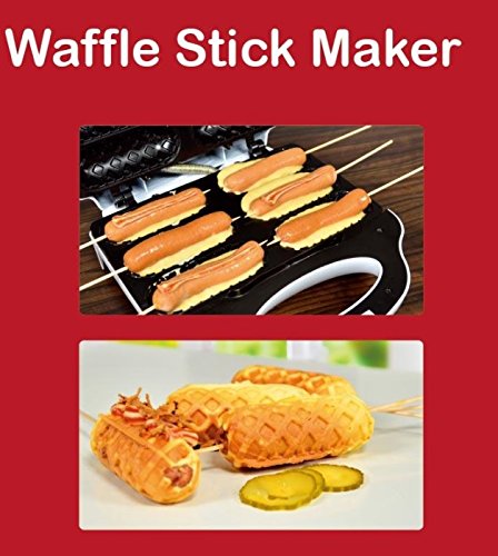 J-JATI Waffel Corn Dog Maker Hot Dog Presser Maker Waffel Stick Maker Hot Dog Maker Corn Dog Machine hot Dog and Corn Dog Maker Mix Any Type of Batch SW230-W6
