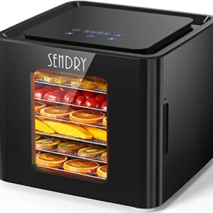 SENDRY Food Dehydrator with 6 Stainless Steel Trays, LED Touch Control Design Adjustable Digital Temperature and Time, Food Dryer Machine for Jerky, Meat, Beef, Dog Treats, Fruit, Vegetable, Herb, Yogurt