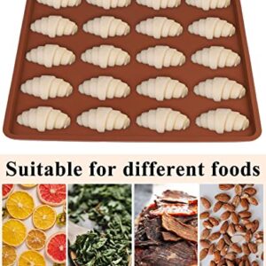 TWOWYHI 4 PCS 14x14 inch Silicone Dehydrator Mats with Edge Square Silicone Sheets Non-stick Silicone Fruit Trays Reusable Fruit Leather Trays for Dehydrator High Temperature Resistance Roll Up Trays for Fruits Meat Vegetables Herbs