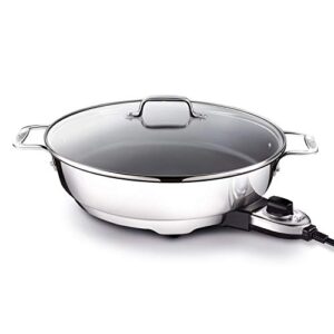 all-clad sk492 electric skillet with adjustable temperature dial, 7 quart, stainless steel