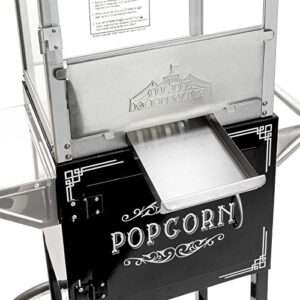 Olde Midway Vintage Style Popcorn Machine Maker Popper with Cart and 10-Ounce Kettle - Black