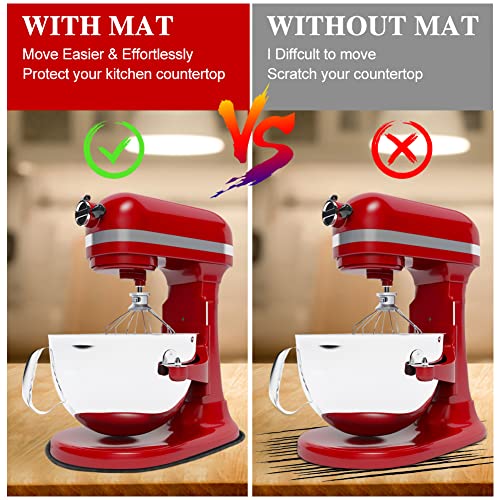 Mixer Slider Mat, Mixer Mover Sliding Mats Kitchen Appliance Countertop Mixer Mover with 4 Cord Organizers for KitchenAid 4.5-5 Qt Tilt-Head Stand Mixer, Classic Mixer Coffee Maker, Blender