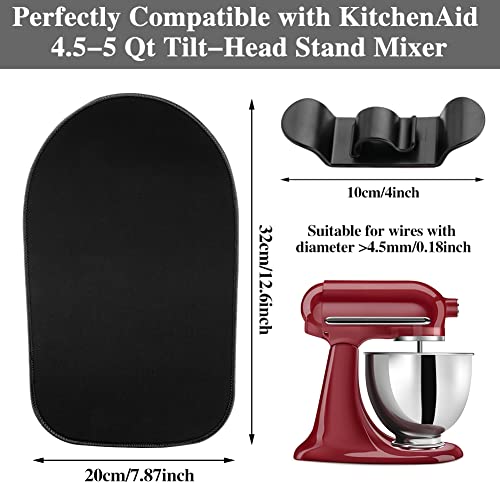 Mixer Slider Mat, Mixer Mover Sliding Mats Kitchen Appliance Countertop Mixer Mover with 4 Cord Organizers for KitchenAid 4.5-5 Qt Tilt-Head Stand Mixer, Classic Mixer Coffee Maker, Blender