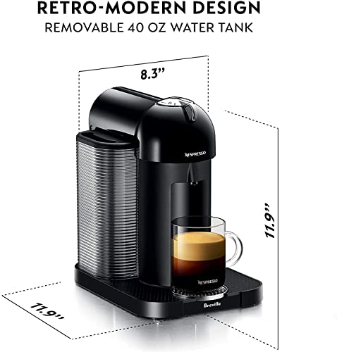 Nespresso Vertuo Coffee and Espresso Machine by Breville, 5 Cups, Black