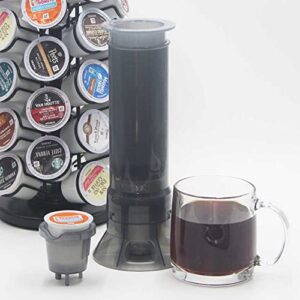 blacksmith family portable travel coffee maker press, camping coffee press, travel k cup coffee maker – instantly makes delicious coffee, compatible with k cups and ground coffee, 4~12 oz one shot