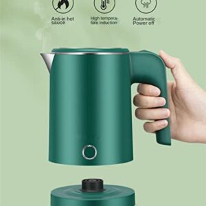 Small Electric Kettles Stainless Steel for Boiling Water, 0.6L Travel Mini Hot Water Boiler Heater, Double Wall Cool Touch Portable Teapot