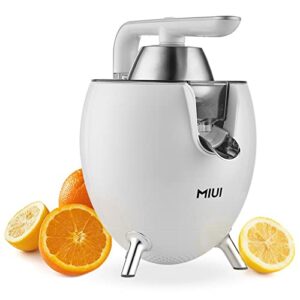 miui citrus juicer – electric orange juice squeezer 650w powerful motor-stainless steel cup body easy to clean, juicer machine maker for lemon grapefruits (white)