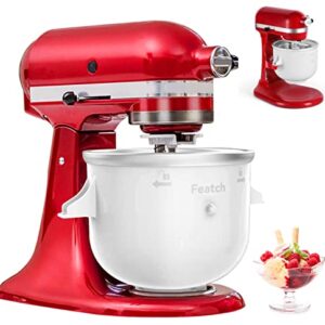 Ice Cream Maker Attachment Compatible with All Kitchenaid 4.5QT Stand Mixer, 2 QT High Capacity Frozen Yogurt, Ice Cream and Sorbet Gelato Maker(Not Compatible with Artisan Mini 3.5Qt Mixer)