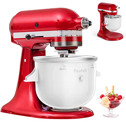 Ice Cream Maker Attachment Compatible with All Kitchenaid 4.5QT Stand Mixer, 2 QT High Capacity Frozen Yogurt, Ice Cream and Sorbet Gelato Maker(Not Compatible with Artisan Mini 3.5Qt Mixer)