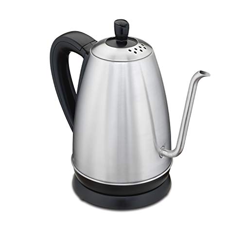 Hamilton Beach Gooseneck Pour Over Electric Tea Kettle, Water Boiler & Heater, 1.2 L, Cordless, Auto-Shutoff & Boil-Dry Protection, Stainless Steel (40899)