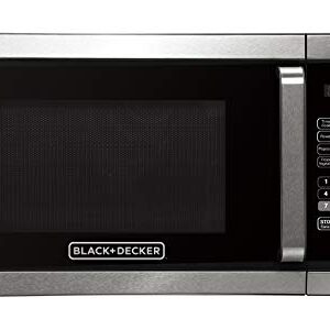 Black+Decker, Stainless Steel EM925AJK-P1 0.9-Cu. Ft. Pull Handle Microwave