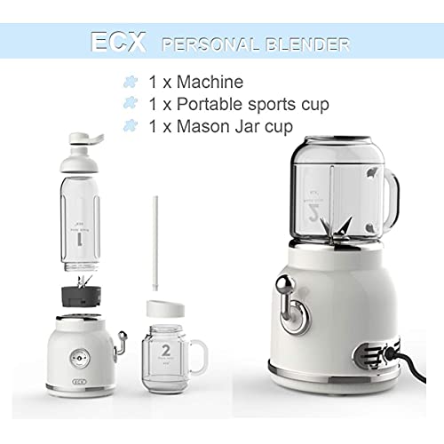 Homeleader Smoothie Blender Maker, Personal Blender for Shakes and Smoothies with 20.3 oz Tritan BPA-Free Travel Cup and Lid, Cream