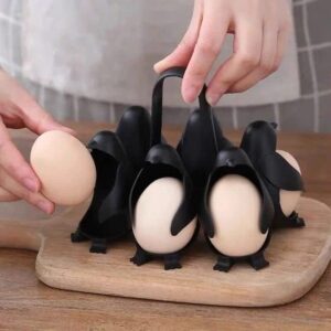 Penguin 3-in-1 Cook, Store and Serve Egg Holder. Easy-to-use Penguin-Shaped Boiled Egg Cooker Boiler for Making Hard or Soft Boiled Eggs. 6 Eggs Capacity