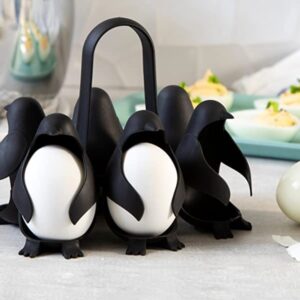 Penguin 3-in-1 Cook, Store and Serve Egg Holder. Easy-to-use Penguin-Shaped Boiled Egg Cooker Boiler for Making Hard or Soft Boiled Eggs. 6 Eggs Capacity