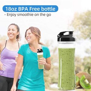 La Reveuse Smoothies Blender 300 Watt with 18 oz BPA-Free Portable Travel Sports Bottle (Navy Blue)