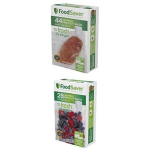foodsaver 44 quart-sized bags and 28 pint-sized bags bundle