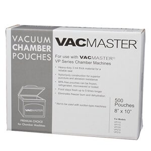 vacmaster 40722 3-mil vacuum chamber pouches, 8-inch by 10-inch, 500 per box