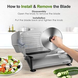 OSTBA Meat Slicer Blade Non-serrated Blade only for Electric Food Slicer SL-518 and SL-518-1