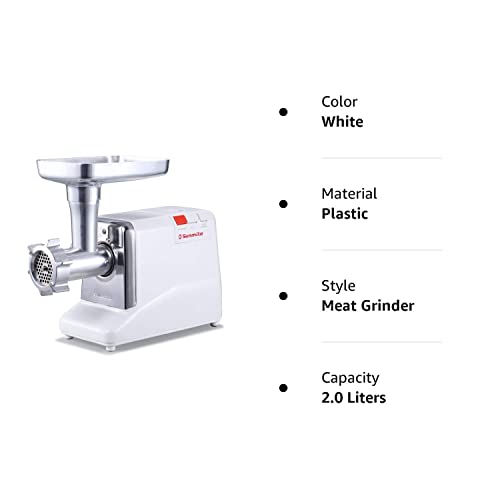 Sunmile SM-G50 ETL Electric Meat Grinder - Max 1.3 HP 1000W Heavy Duty Meat Mincer Sausage Grinder - Metal Gears, Reverse, Circuit Breaker, Stainless Steel Cutting Blade and Plates, 1 Sausage Stuffs