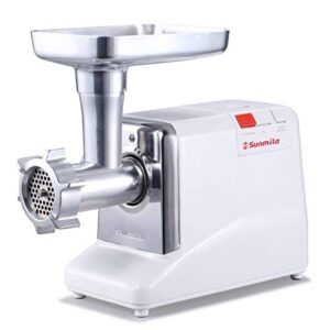 sunmile sm-g50 etl electric meat grinder – max 1.3 hp 1000w heavy duty meat mincer sausage grinder – metal gears, reverse, circuit breaker, stainless steel cutting blade and plates, 1 sausage stuffs