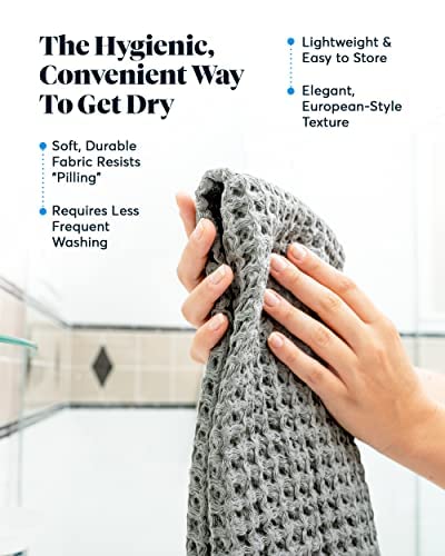 SUTERA - Silverthread Waffle Towel California - Grown Pima Cotton, Quick Drying, Ultra Soft, Lightweight and Absorbent - Waffle Weave Design