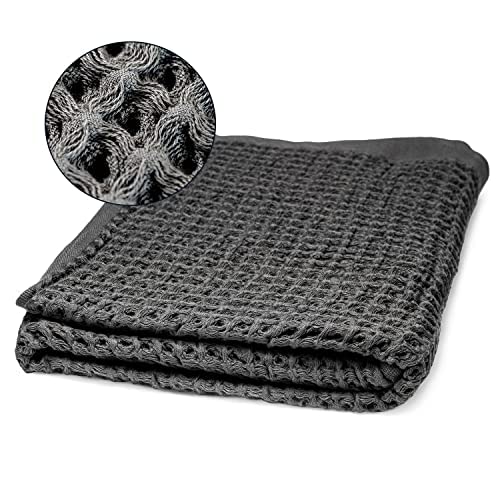 SUTERA - Silverthread Waffle Towel California - Grown Pima Cotton, Quick Drying, Ultra Soft, Lightweight and Absorbent - Waffle Weave Design