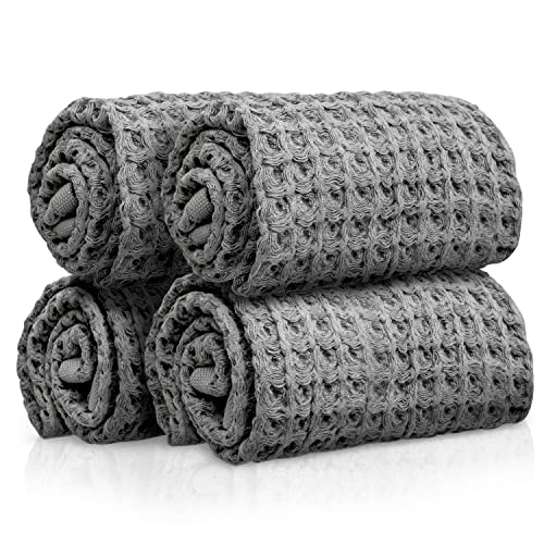 SUTERA - Silverthread Waffle Towel California - Grown Pima Cotton, Quick Drying, Ultra Soft, Lightweight and Absorbent - Waffle Weave Design