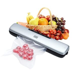vacuum sealer machine,food sealer for food saver- automatic air sealing system for food storage,design with dry and moist food modes ,12.6 inch with 15pcs seal bags starter kit