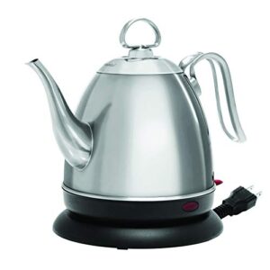 chantal mia electric water kettle, brushed stainless steel, 32oz/4 cups