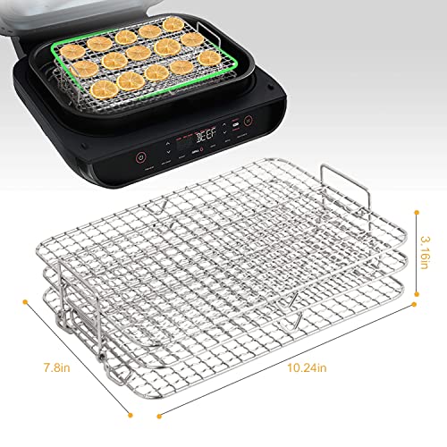 SIUDANGKA Air Fryer Rack for Ninja Foodi Grill XL Air Fryer, 304 Stainless Steel Multi-Layer Toast Rack Dehydrator Rack Air Fryer Accessories Compatible with Ninja FG551 IG651 Air Fryer