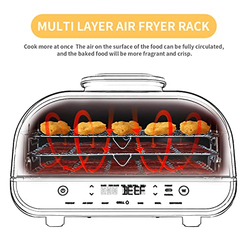 SIUDANGKA Air Fryer Rack for Ninja Foodi Grill XL Air Fryer, 304 Stainless Steel Multi-Layer Toast Rack Dehydrator Rack Air Fryer Accessories Compatible with Ninja FG551 IG651 Air Fryer