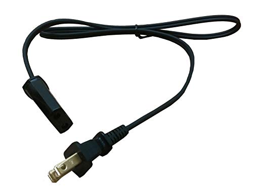 HASMX 2 Prong Percolator Power Cord 36" for Farberware 134, 138, 142 Coffee Pot Percolator Cord 1/2 Inch Wide, 2pin Cord Black 3ft Length (1-Pack)